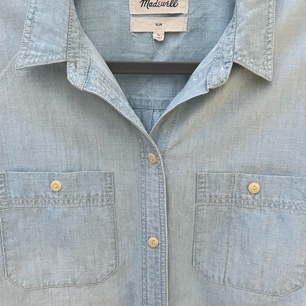 Madewell Light Blue Button Down Shirt - Picture 2 of 3